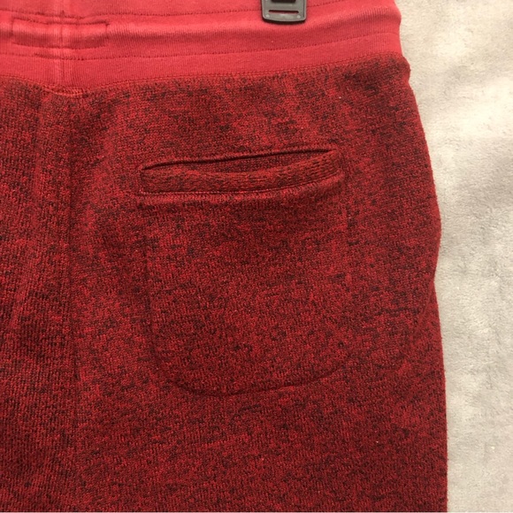 Aeropostale Men’s Heathered Fleece Joggers Sweatpants Maroon Red Black Medium - Picture 6 of 11